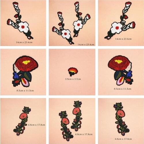 Beautiful Flower Patches Cap Shoe Iron On Embroidered Appliques DIY Apparel Accessories Patch For Clothing Fabric Badges BU66