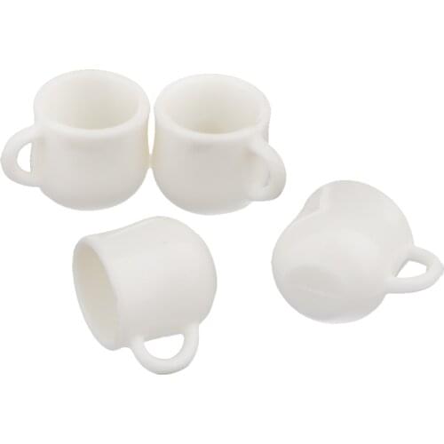 MagiDeal 4Pcs/Lot 1/12 Scale Dolls House Miniature White Cafe Tea Drink Cups Mugs for Coffee Shop Teahouse Restaurant Kitchen