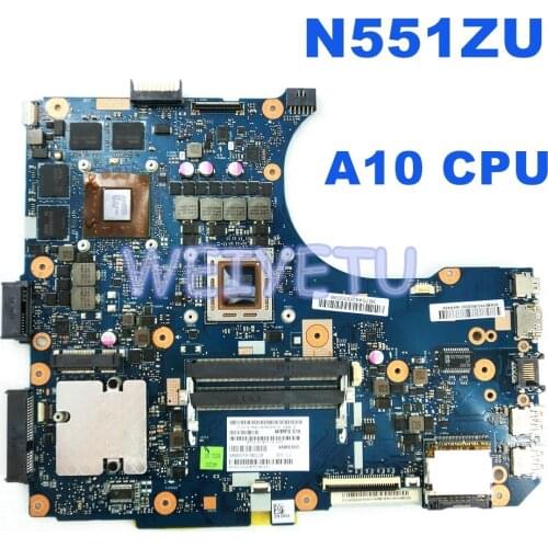 N551ZU A10 CPU Motherboard REV 2.0 For ASUS N551Z N551ZU Laptop motherboard Mainboard N551ZU Motherboard 100%Tested