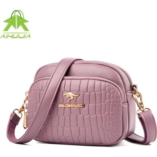 Fashion Trend Stripe Women Elderly Messenger Bags PU Leather All-match High Capacity Shoulder Bags New Luxurious Crossbody Bags