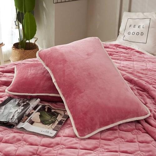 Thicken Soft Flannel Pillow Case Winter Warm Pillowcases Cushion Cover For Adult Children Home Pcs Decorative Throw 1/2 Pillows