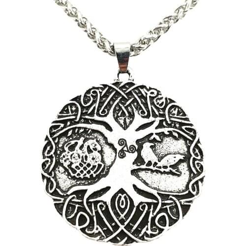 Nostalgia Tree Of Life Necklace Viking Men Thor Loki Asgard Horse And Odin Raven Amulet Teen Wolf Triskele Triskelion Talisman