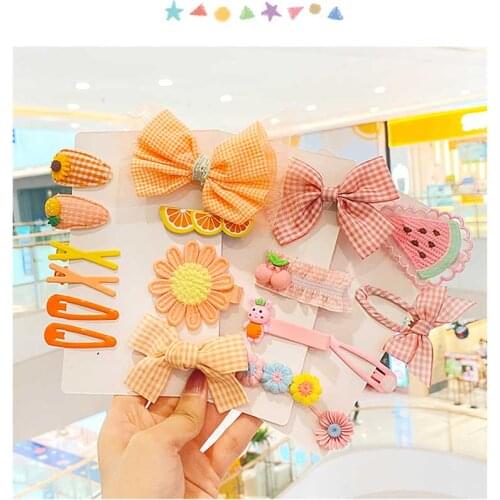 New Children Cartoon Flower Scrunchies Hair pins Baby Girls Korean Hair Clips Kids Hair Bands Hair Accessories заколка для волос