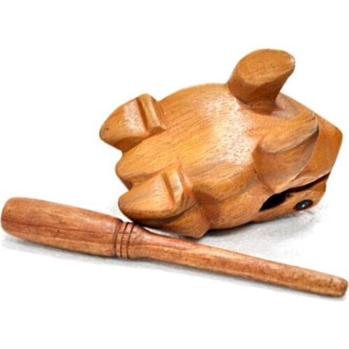 New Mini Money Lucky Frog Style Traditional Wooden Musical Instrument Percussion Rasp With Stick Muyu Toys Decompress Home Decor