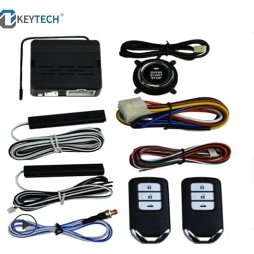 OkeyTech Universal 12V Auto Car Keyless Entry Start System One Start Stop Engine Push Button Car Accessories With 2 Remote Keys