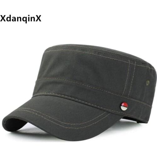 XdanqinX autumn winter men hats army military hats adult mens flat cap casual sports caps snapback cap adjustable size dad hat