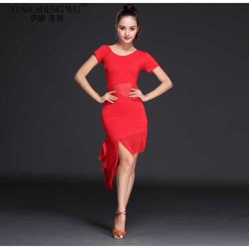 New Latin Dance Tassel Dress Training Female Adult Summer Practice Performance Clothing Ballroom Tango Salsa Profession Costume