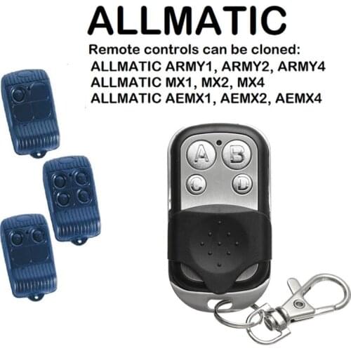 For ALLMATIC AEMX1 AEMX2 AEMX4 EUROPE AUTO ARMY2 ARMY1 ARMY4 MX1 MX2 MX4 Garage Remote Control Clone 433.92MHz ALLMATIC Pilot