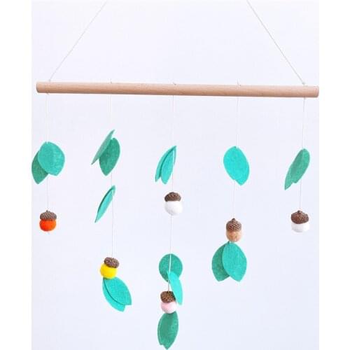 INS Nordic Wooden Stick With Felt Pine Cone Pendant Wall Hanging Ornaments Baby Kids Room Decorations Nursery Decor Photo Props