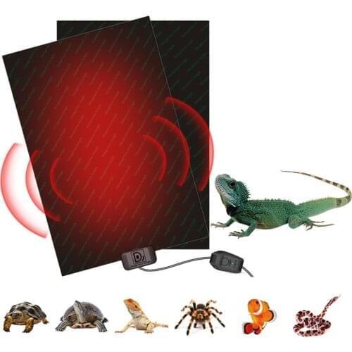 Pet Reptiles Heat Mat Climbing Pet Warm Reptile Heating Pad Turtle Breeding Box Lizard Waterproof Insulation Pad 12/24/38W