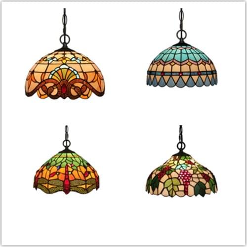 Tiffany European Pastoral Lamp Retro Creative Restaurant Bar Cafe Corridor Aisle Chandelier Lights E27 diameter 30cm