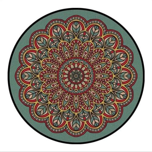 Ethnic Style Round Carpet Custom European Balcony Coffee Table Hanging Basket Living Room Decoration Carpet Bedroom Tatami Mat