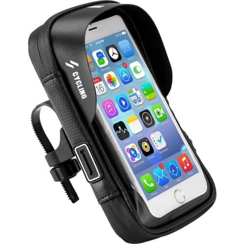 Bike Handlebar Bag Universal Waterproof 360 Degree Rotation Cycling Handlebar Phone Mount Bag for 6.0Inch Phones