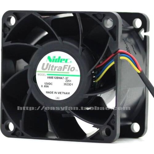 Nidec V60E12BMA7-07 Z251 DC 12V 0.65A 60x60x38mm Server Cooling Fan
