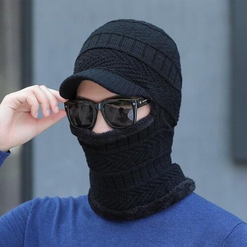 2021 Knitted Hat Scarf Winter Skullies Beanies Female Winter Hats For Women Men Baggy Ring Warm Thicken Fashion Cap Hats