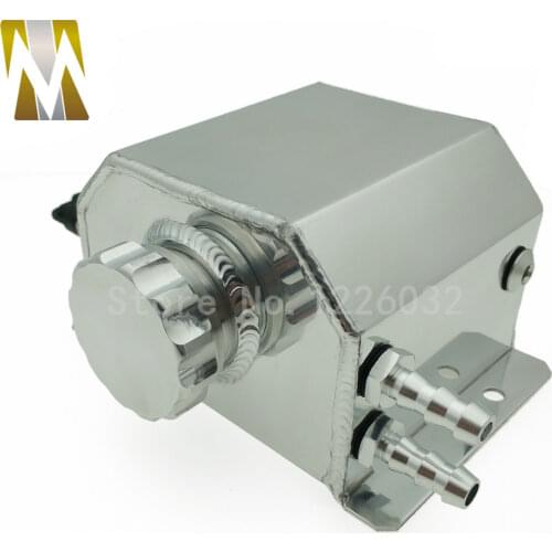 High quality Car Universal 1L Aluminum Oil Catch Can Reservoir Tank with Drain Plug Silver