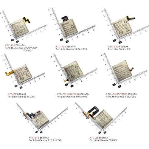 XTC-122 XTC-Z3D Watch Battery For Little Genius Z2 Y P Y06 D2 Y02A Y01S Z3 Z5 A Y01A Y03 Y05 Z1S Q1 Z6 Z6Q Children Positioning