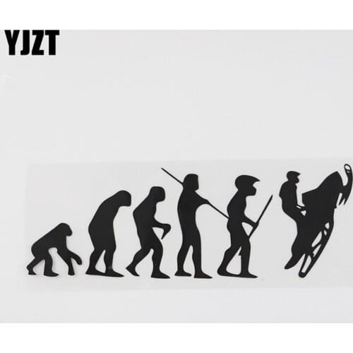 YJZT 18.2CMX6.4CM Lovely Snowmobile Evolution Decal Vinyl Car Sticker Black/Silver 8A-0592