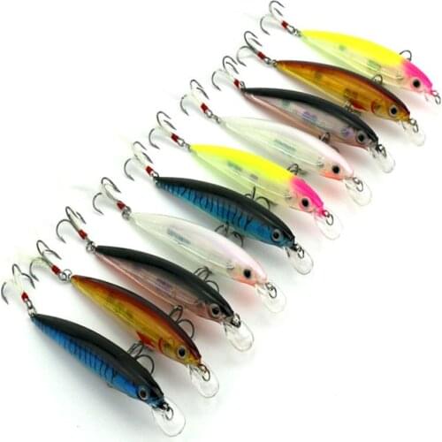 10pcs/lot Quality of foreign trade export feather hook bait suit 11cm 14g outdoor fishing bait for Minnow electric