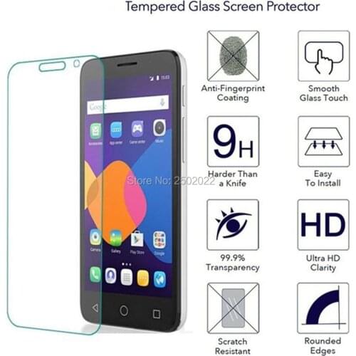 5PCS For Alcatel One Touch Pixi 3 4.0 Tempered Glass Screen Protector 2.5 9h safety Protector on onetouch Pixi3 4013 4013E 4013D