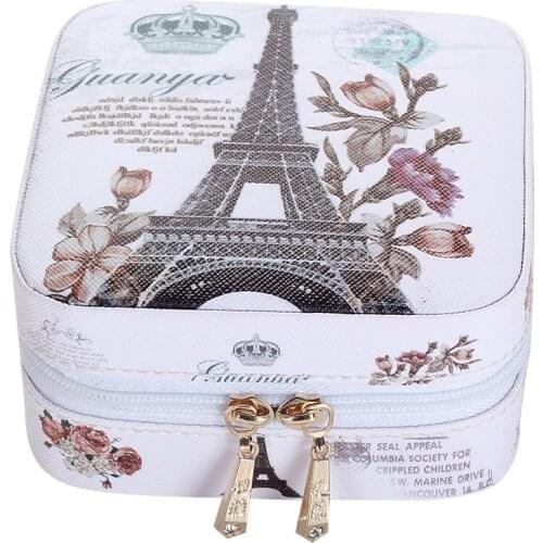 8988 Creative Jewelry Box Travel Case Best Birthday Gift Mini PU Leather Casket For Jewellery Ring Earrings Necklace Storage