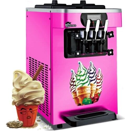 18L/H Soft Ice Cream Maker Machine Compressor 110V 220V 3 Flavors Sweet Cone Electric Ice Cream Maker For Commercial R410/R22