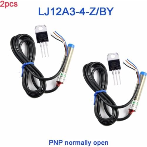 2pcs LJ12A3-4-Z/BY 3-Wire PNP Proximity Sensor Switch , DC 10-30V300MA 4mm Cylindrical Inductive Sensor Approach & L7805CV