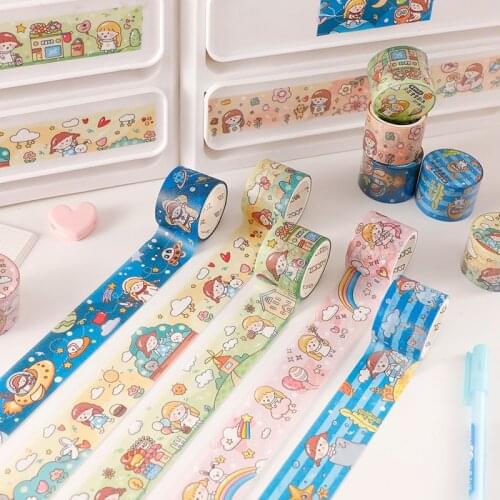 Girls Adventure Diary Masking Washi Tape Decorative Adhesive Tape Decora Diy Scrapbooking Sticker Label Stationery
