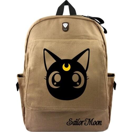 Cute Cat Luna Backpack Student Schoolbag Teenages Travel Bag Cosplay Mochila Rucksacks Laptop Anime Canvas Backpacks