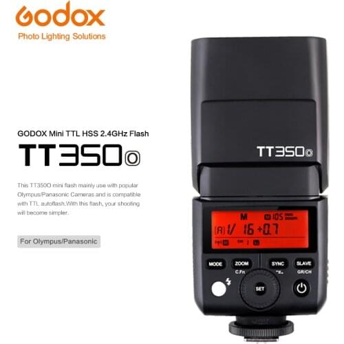 Godox Mini TT350O Speedlite TTL HSS1/8000S GN36 Camera Flash Pocket lights TT350 + X1TO Trigger for Olympus Panasonic