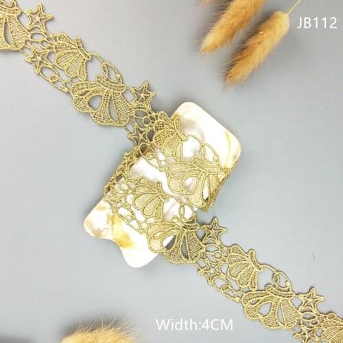 Zsbszc 2 yards Width 4CM sewn golden lace trim lolita lace DIY tassel garment accessories macrame embroidery lace JB112