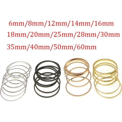 1mm Thick Brass Closed Rings Round Big Circle Earrings Hoops DIY Accessories Charms Connectors Pendant Necklace Jewelry Making