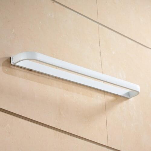 Leyden Brass 24inch Length Towel Bar Contemporary Bathroom Hardware, White Towel Holder Wall Mounted Single Rail