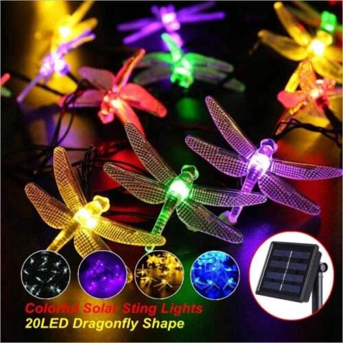 Hot Solar Christmas Light 30 LED 8 Modes Solar Dragonfly Fairy String Lights for Xmas Party Garden Decoration Outdoor Solar Lamp