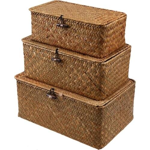 Seagrass Wickerwork Basket Rattan Hanging Flower Pot Dirty Laundry Hamper Storage Basket Children Kid Toys Basket