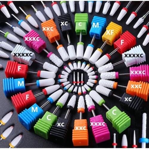 28 Type Ceramic Nail Drill Bits Carbide in Milling Cutter Set for Electric Nail Drill Manicure Machine Nail Art Equipment Tools