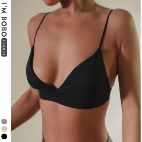 New womens underwear without steel ring thin section gathered bra tube top student simple solid color thread beauty back linger