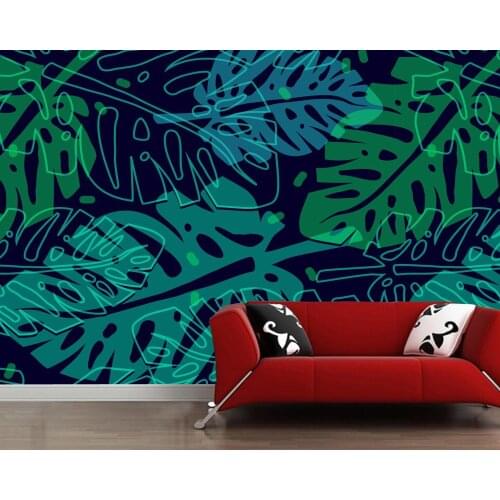 Papel de pared tropical plants background 3d wallpaper,living room tv sofa wall bedroom restaurant bar mural