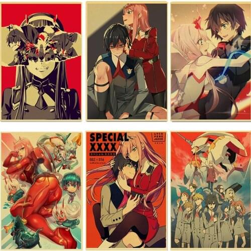 Retro Poster DARLING In The FRANXX Anime Posters Canvas Painting Wall Decor Wall Art Picture for Living Room Decor Home Decor