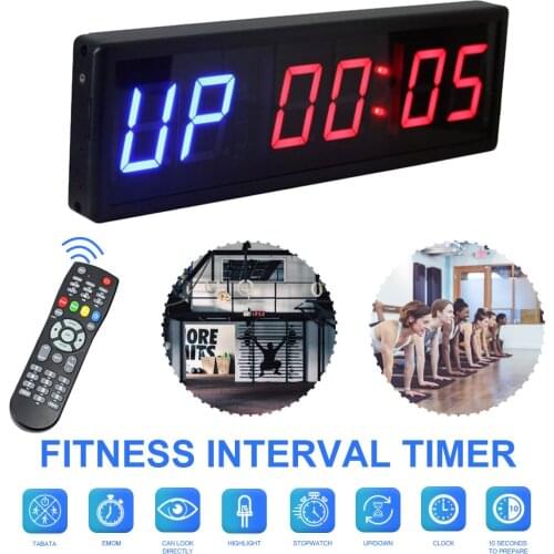 Programmable Training Timer LED Display Interval Timer Wall Clock with Remote for Gym Fitness Training 6V Count Down clock