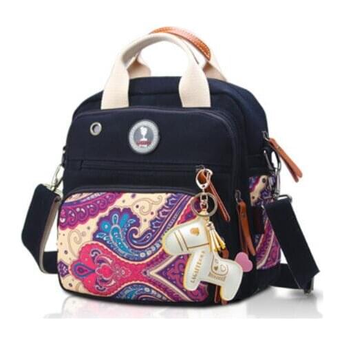 Colorful medium size baby bag insulation mummy bag shoulder aslant portable bump female bag multi function canvas backpack