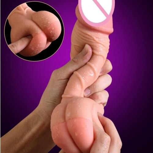 Realistic Dildo Male Masturbator Silicone Soft Anal Penis Dong Pussy Double Function Hollow Penis Sleeve Dildo Men Couples Toys