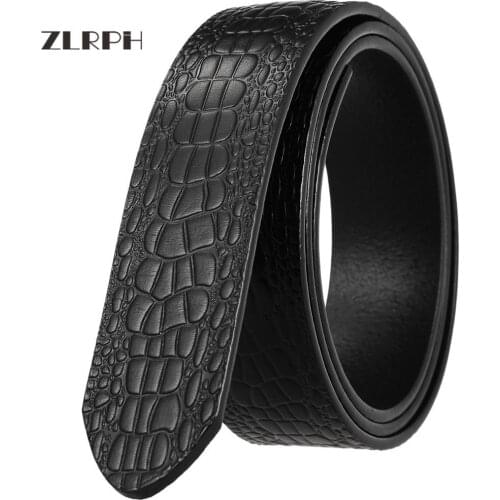 ZLRPH New style Crocodile texture Leather Belts for Men Brand Fashion Automatic Buckle Genuine Leather Belt Mens Belts Cow