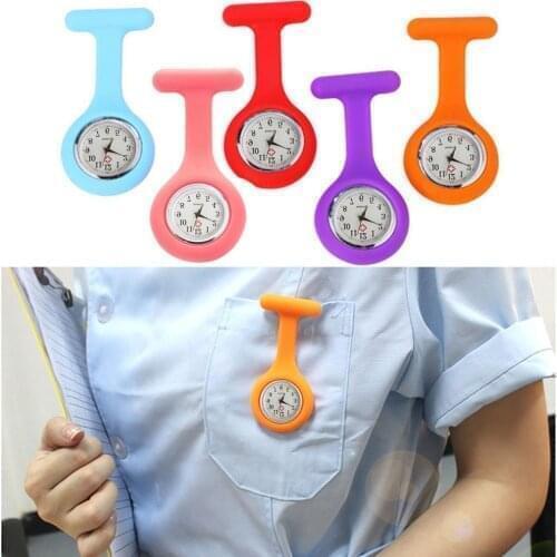 Silicone Nurse Watch Brooch Tunic Fob Watch With Free Battery Rhinestone Watch Women Quartz Wrist Watch Montre Reloj Muje