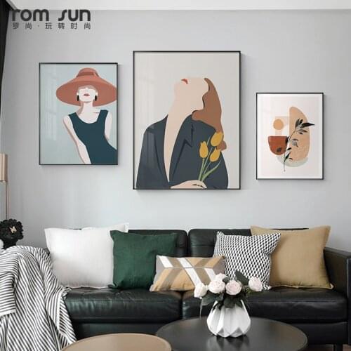 Modern Figure silhouette Canvas Painting Posters and Print Minimalist abstract Wall Art Pictures For Living Room Bedroom Aisle