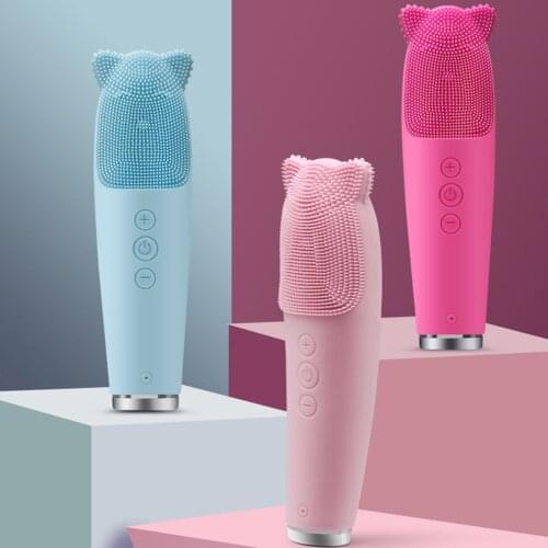 Ultrasonic Anion Electric Waterproof Silicone Durable Cleanser Massage Brush Home Facial Massage Instrument