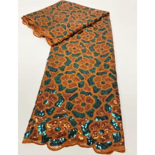 Party Q Sequin Lace 2.5 Yards Tulle African Lace Fabric High Quality French Lace Fabric Mesh Nigeria Fabric For Wedding Dress