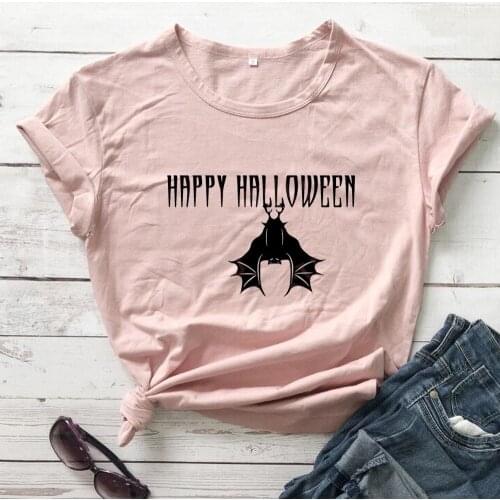 Happy Halloween graphic funny women fashion pure cotton casual hipster vintage grunge tumblr hipster tees unisex party art tops