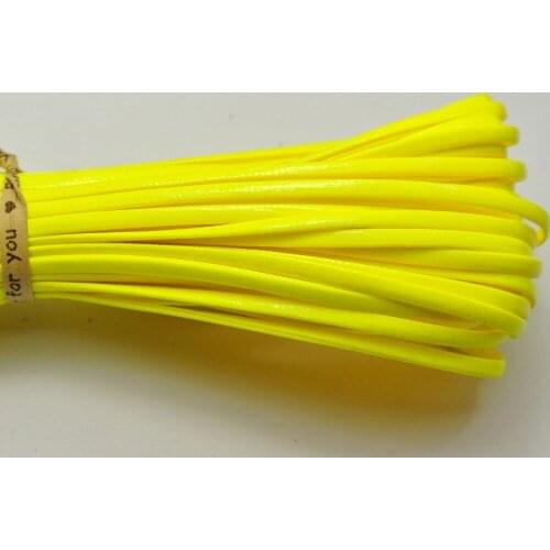 10 Meter Yellow Flat Soft Synthetic Leather Jewelry Cord Lace String 3X1mm
