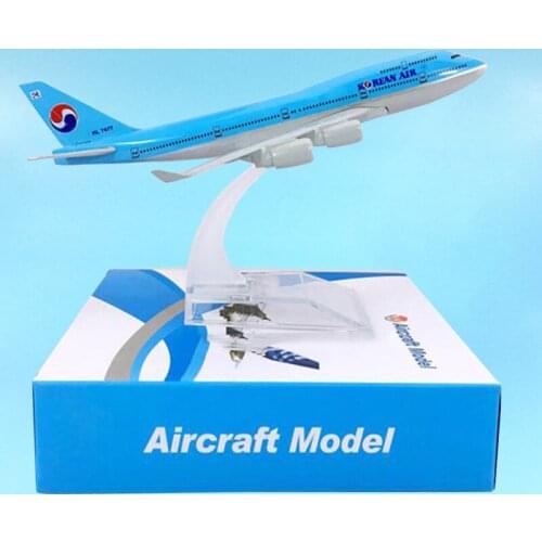 16CM 1:400 Scale Boeing B747-400 Model Air Korean Airplane Alloy Aircraft Plane for Boys Display Toys Airliner Collection Gift